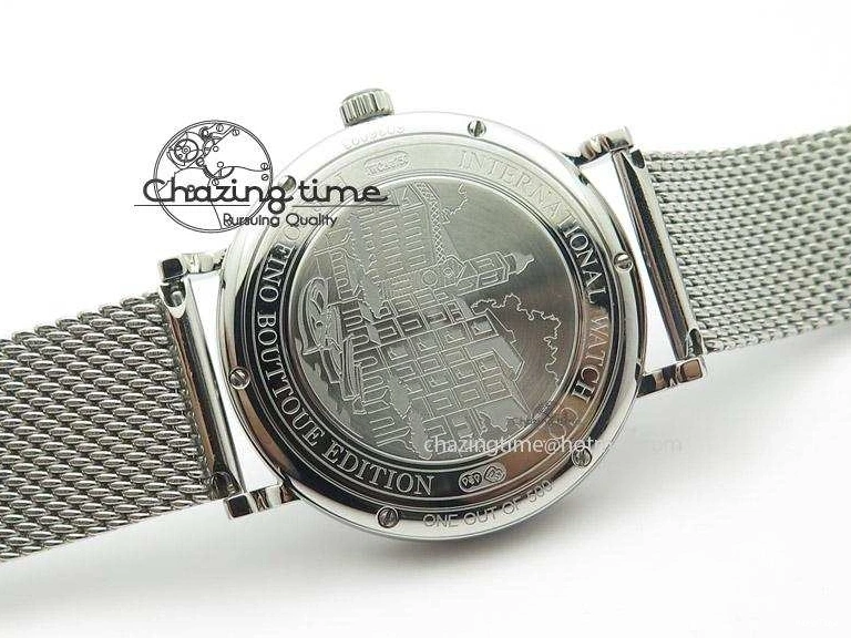 MIROTIME 1231 Portofino SCHAFFHAUSEN SS MKF 1:1 Best Edition Silver Dial Diamond On Mesh Bracelet A Lightweight 7339